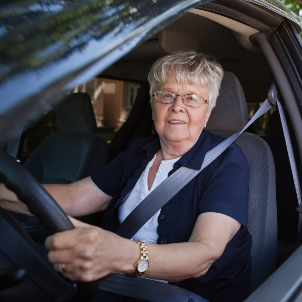 Senior female behind the wheel of a car | Comfort Keepers Calgary | BLOG POST | Senior Driving