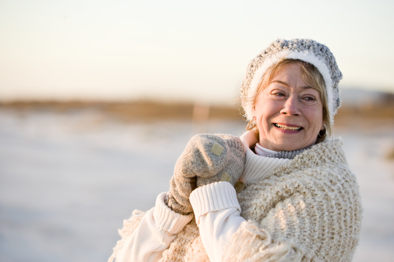 Senior Woman outside in winter | Comfort Keepers Calgary | BLOG POST | Winter Precautions for Seniors |