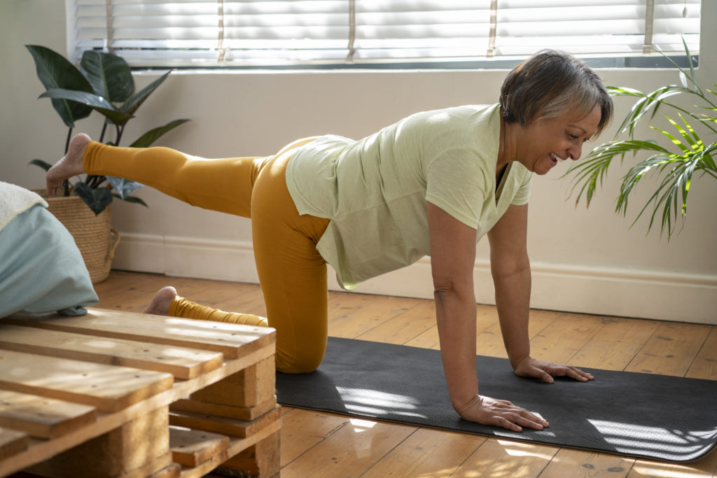 Senior exercising to stay fit