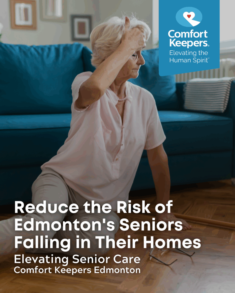 A senior woman who has fallen to the floor | Reduce the Risk of Edmonton's Seniors Falling in Their Homes | Comfort Keepers Edmonton | BLOG POST