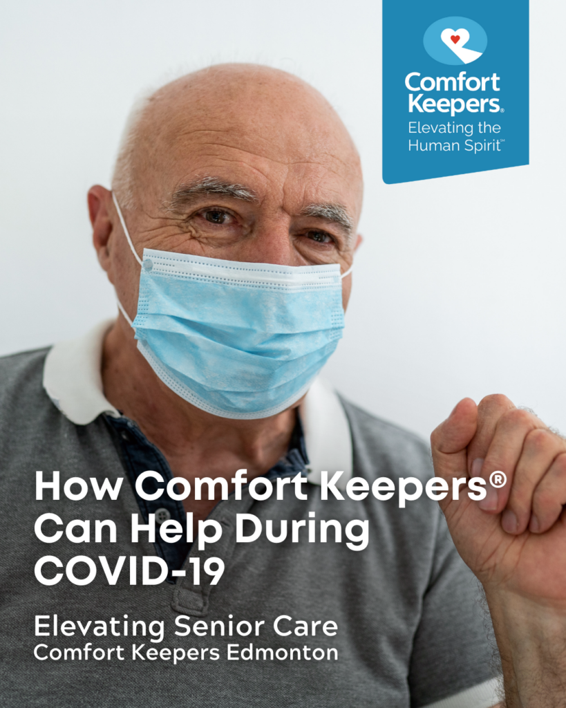 Senor male wearing mask | How Comfort Keepers Can Help During COVID 19 | Comfort Keepers Edmonton | BLOG POST