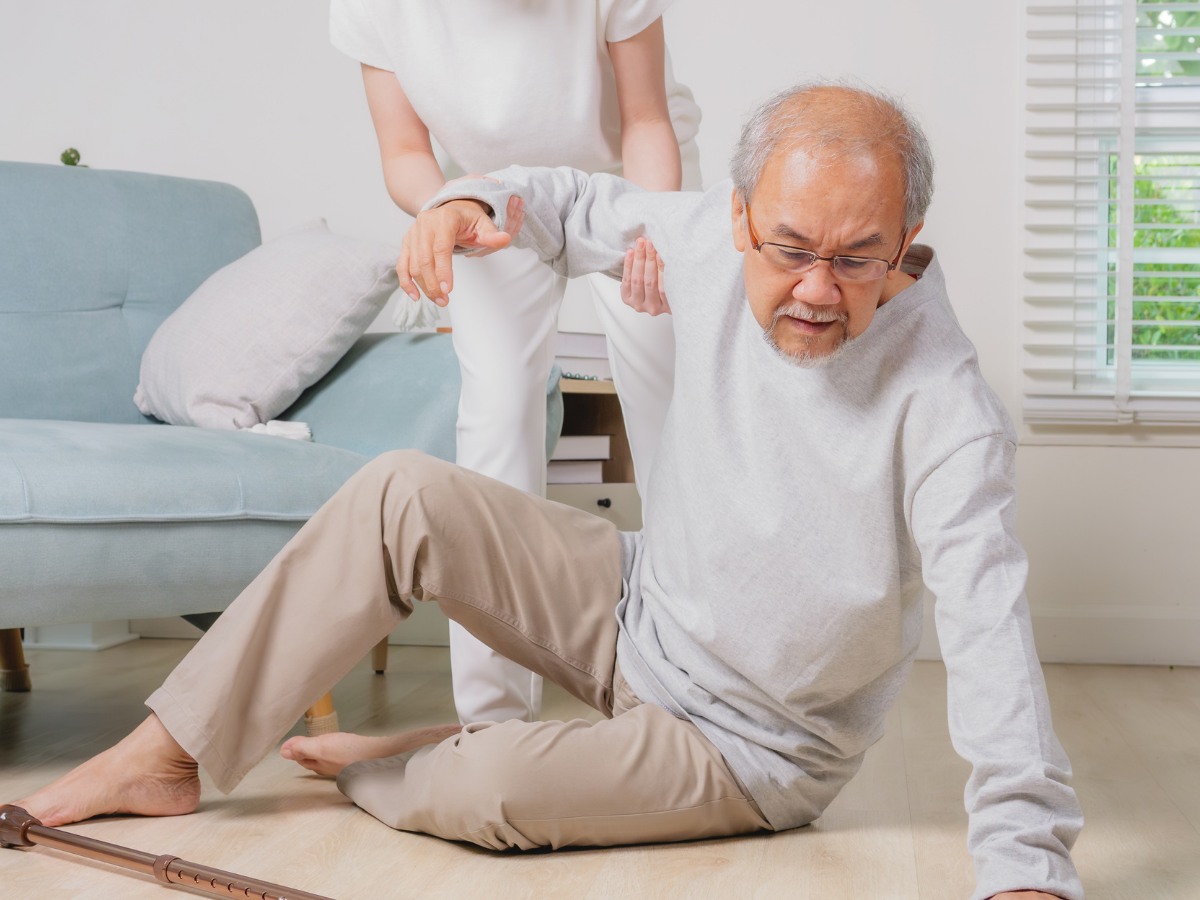 A senior man who has fallen to the floor | Comfort Keepers Edmonton