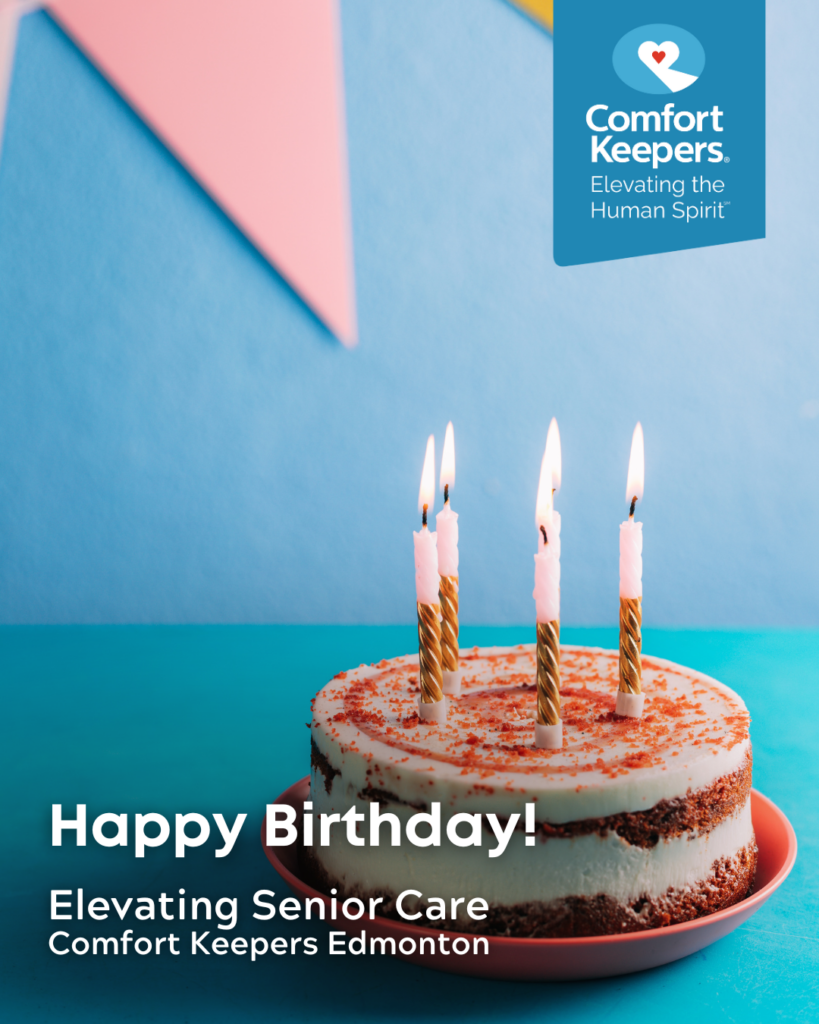 Birthday Cake with Lit Candles | Happy Birthday! | Comfort Keepers Edmonton || BLOG POST