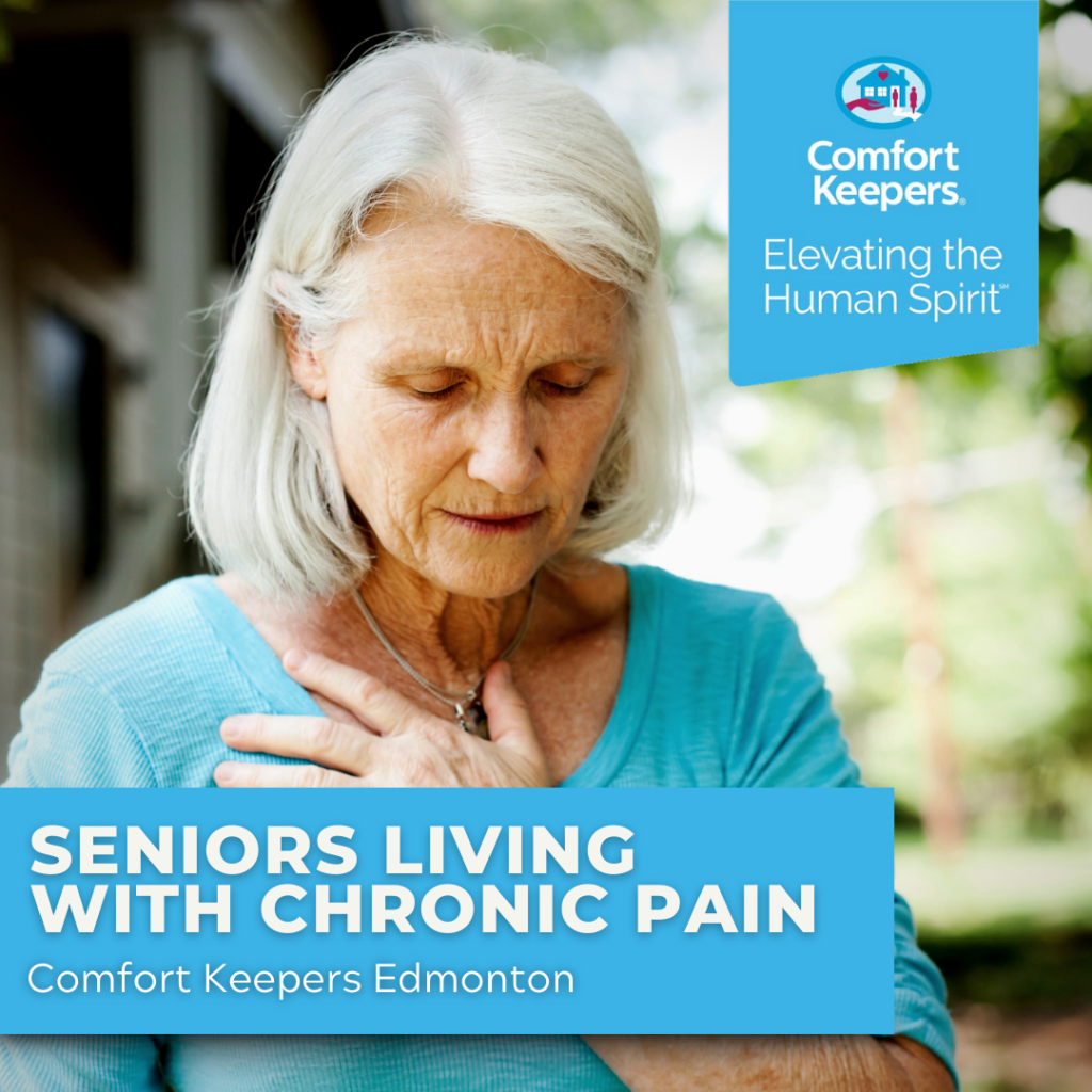 Senior holding chest | Seniors Living With Chronic Pain | BLOG POST | Comfort Keepers Edmonton