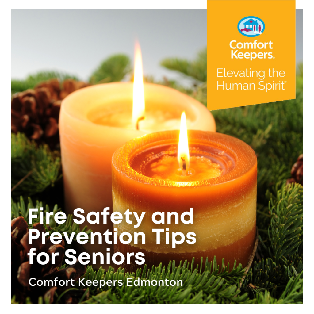 Candles lit next to pine decor | Comfort Keepers Edmonton | BLOG POST | Fire Safety and Prevention Tips for Seniors