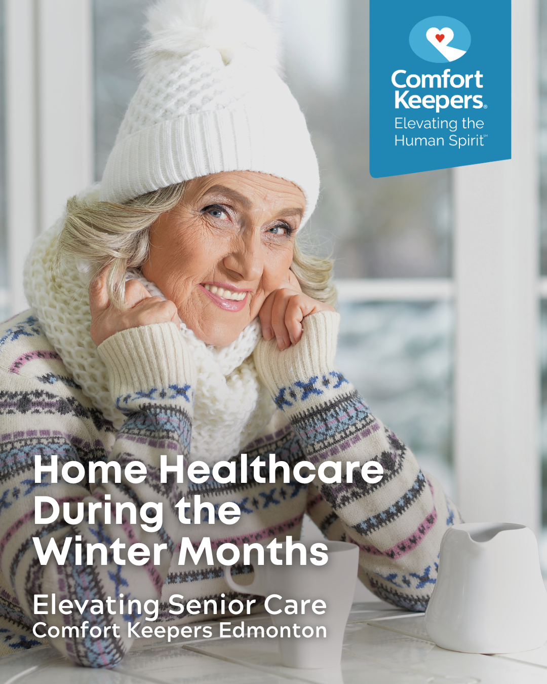 Senior woman in toque and winter sweater | Home Healthcare During the Winter Months | Comfort Keepers Edmonton | BLOG POST