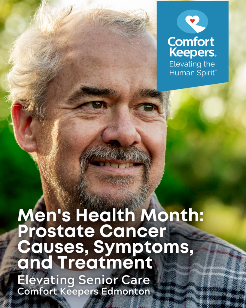 Senior male outside smiling | Men's Health Month: Prostate Cancer Causes, Symptoms and Treatment | Comfort Keepers Edmonton | BLOG POST