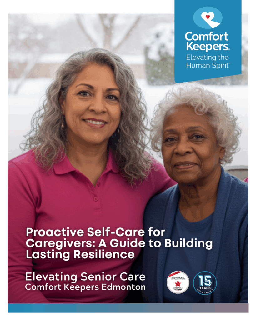 A senior woman with a family member | Caregiver Self-Care: Proactive Strategies to Build Resilience and Prevent Burnout | Comfort Keepers North and West Vancouver
