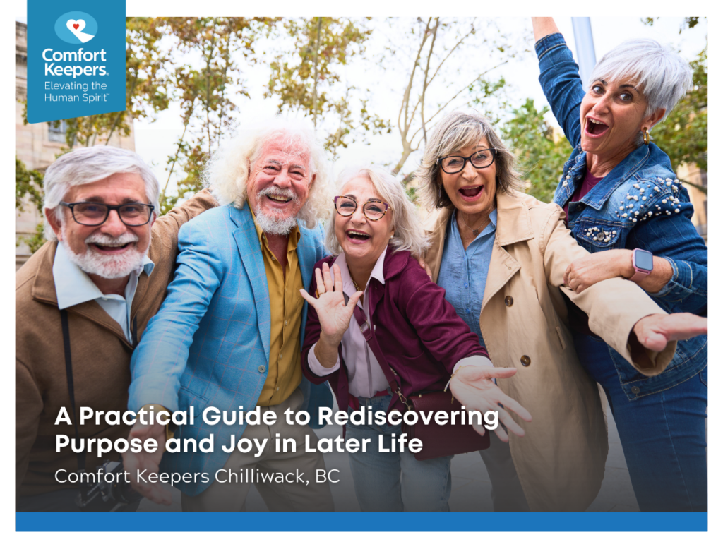 A group of seniors poses for the camera | A Practical Guide to Purposeful Living | Comfort Keepers Chilliwack