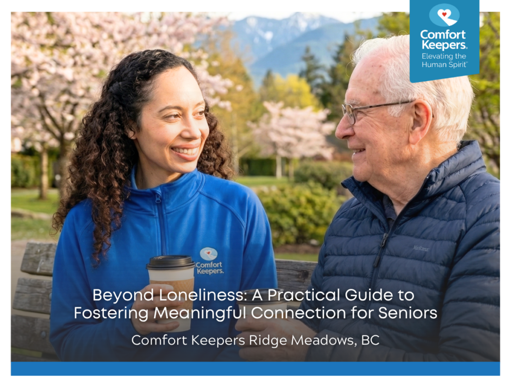 A senior and his caregiver enjoy a walk and a coffee | Comfort Keepers Ridge Meadows