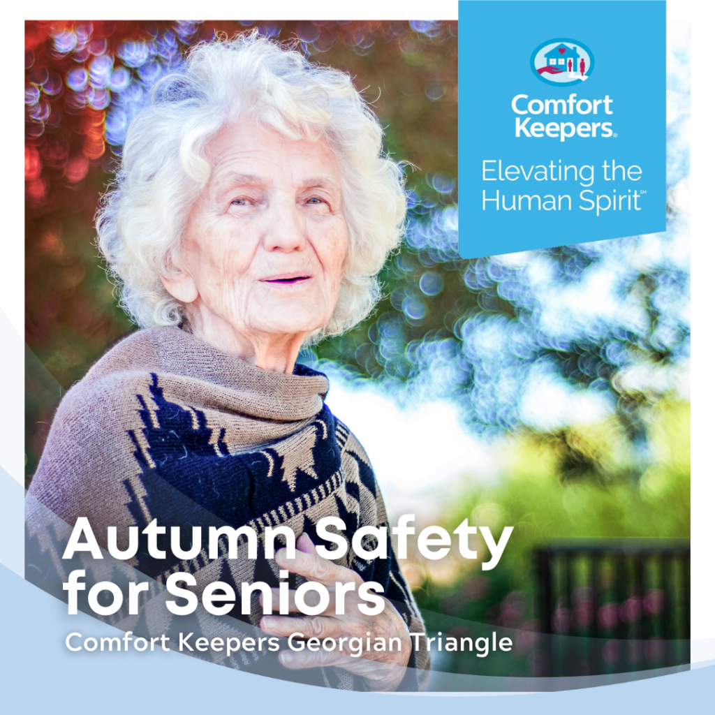 Autumn Safety for Seniors | Comfort Keepers Georgian Triangle | Senior female sitting outside
