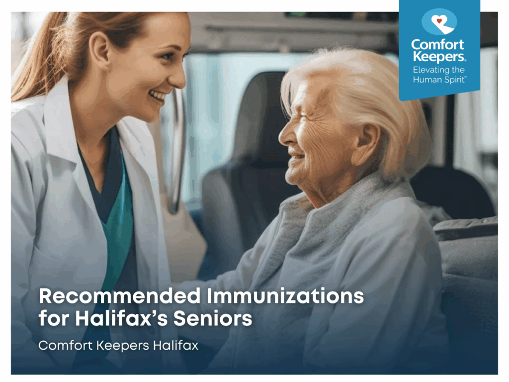 A senior woman being examined by a doctor | Recommended Immunizations for Halifax's Seniors | Comfort Keepers Halifax