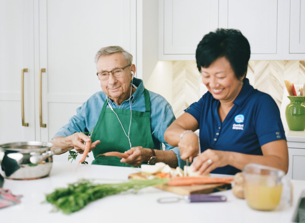 caregiver during senior care at home