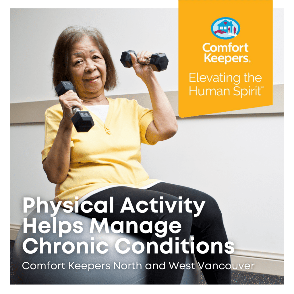 Senior Women Exercising | Physical Activity Helps Manage Chronic Conditions | Comfort Keepers North Vancouver and West Vancouver | BLOG POST