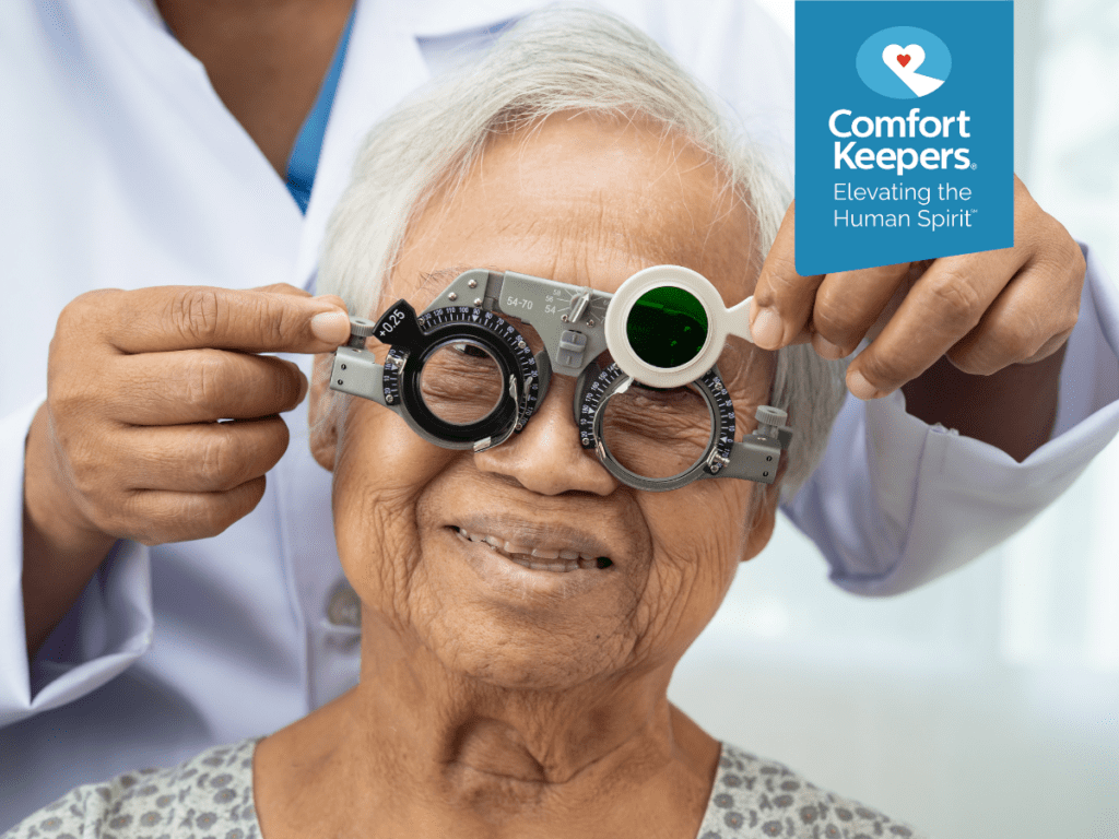 A senior woman receives an eye exam | Seniors and Cataracts: Detection and Support for North and West Vancouver Senior Citizens | Comfort Keepers North and West Vancouver