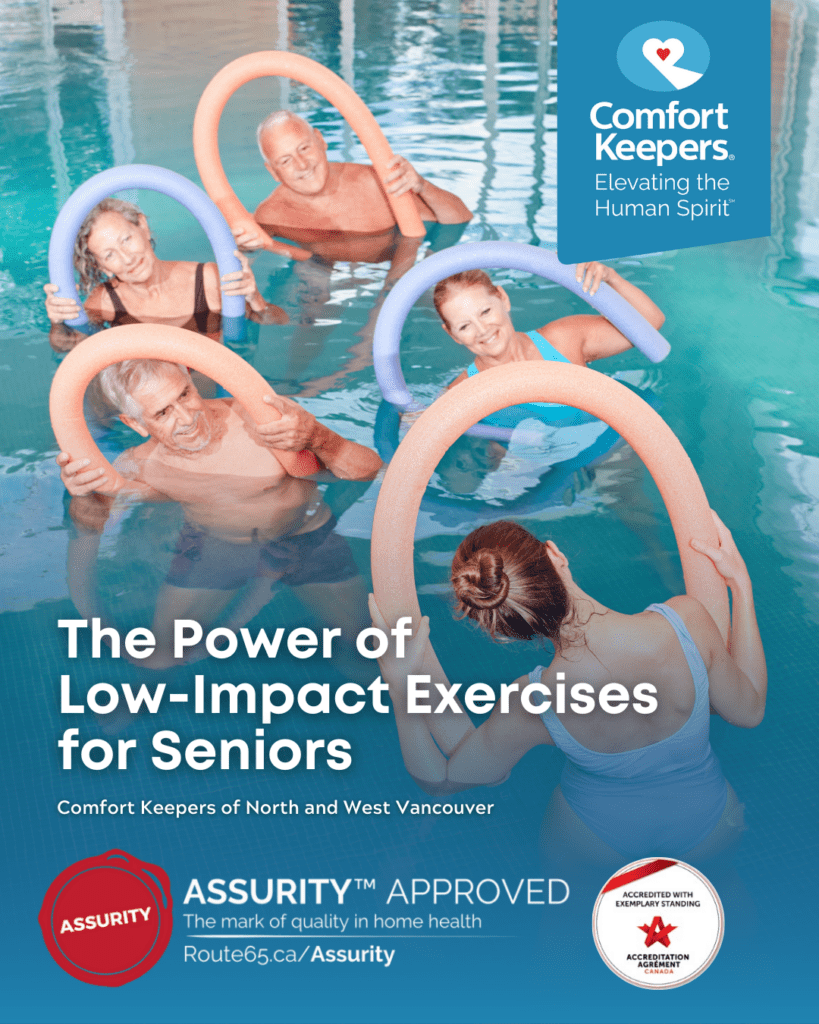 Senior in swimming class | The Power of Low-Impact Exercise for Seniors | Comfort Keepers North and West Vancouver | BLOG POST