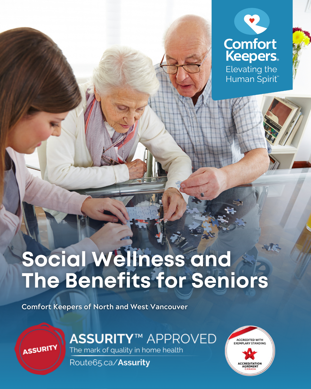 Two seniors engaged in social activity | Comfort Keepers North and West Vancouver | Social Wellness and The Benefits for Seniors | BLOG POST