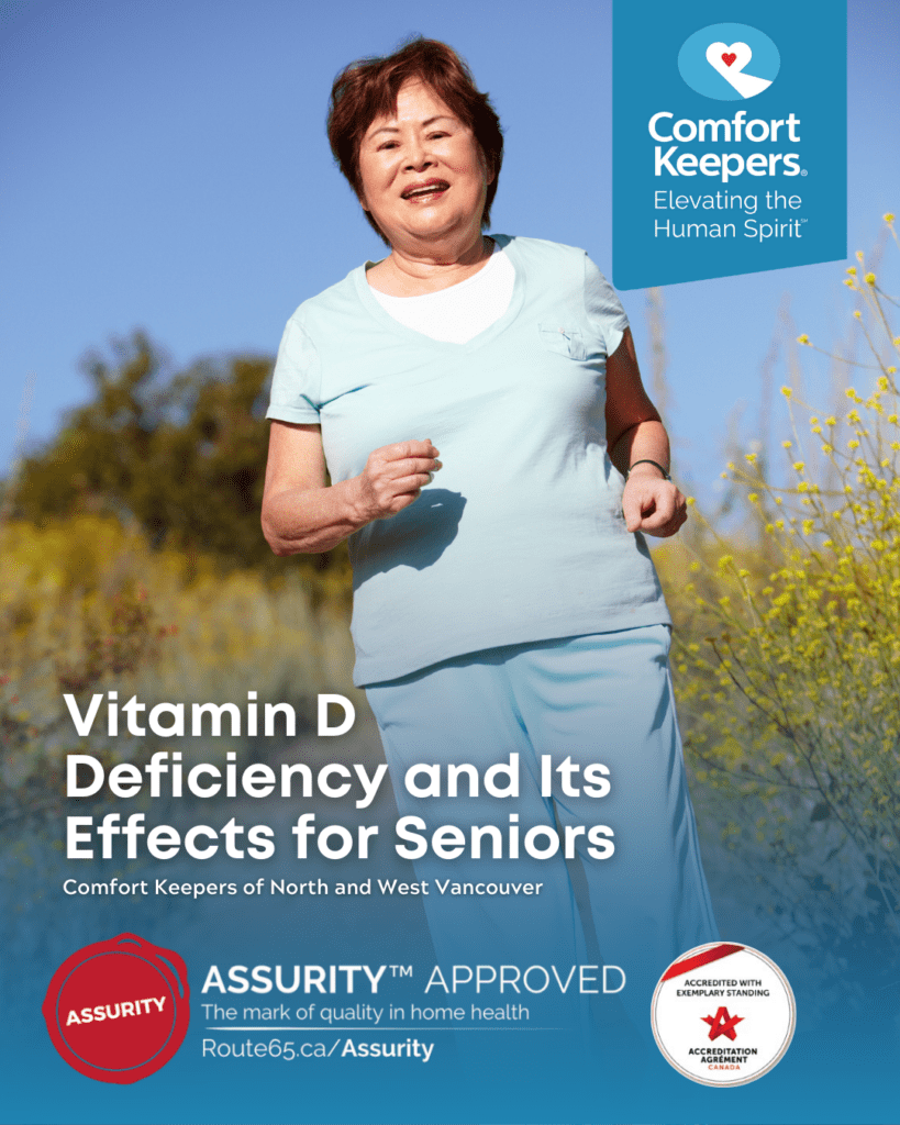 Senior woman out walking on a sunny day | Vitamin D Deficiency and Its Effects for Seniors | Comfort Keepers North and West Vancouver | BLOG POST