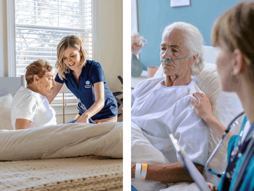 Private at-home caregiver with senior and Public caregiver with senior | Public vs Private Respite in North & West Vancouver: What Are Your Options | Comfort Keepers North and West Vancouver | BLOG POST