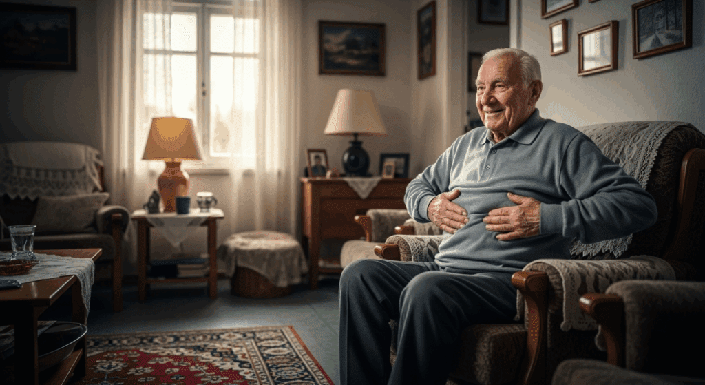 Senior male exercising while seated in chair | At Home Workouts for Seniors in North and West Vancouver: Safe and Gentle Exercises That Work | Comfort Keepers North and West Vancouver