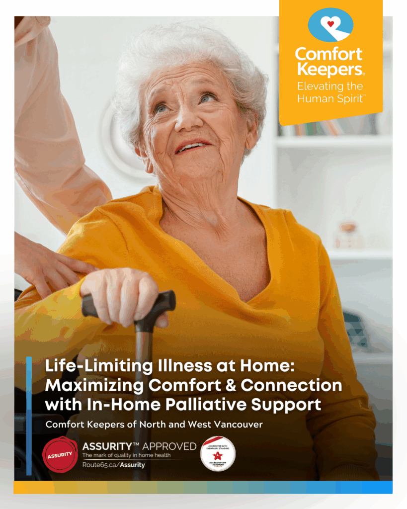 A senior woman with can seated | Comfort Keepers North and West Vancouver | BLOG POST