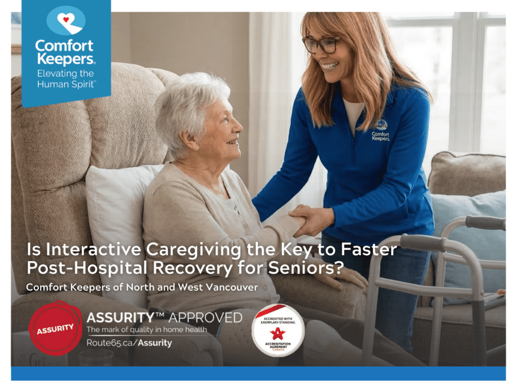 A senior woman in bed talking with her caregiver | Comfort Keepers North and West Vancouver