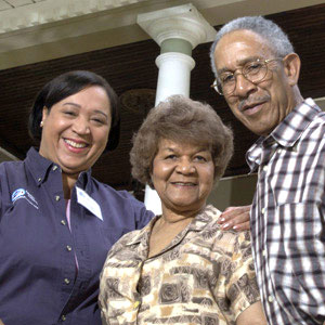 Zenaida, the Comfort Keepers Home care assistant, with the great senior couple.
