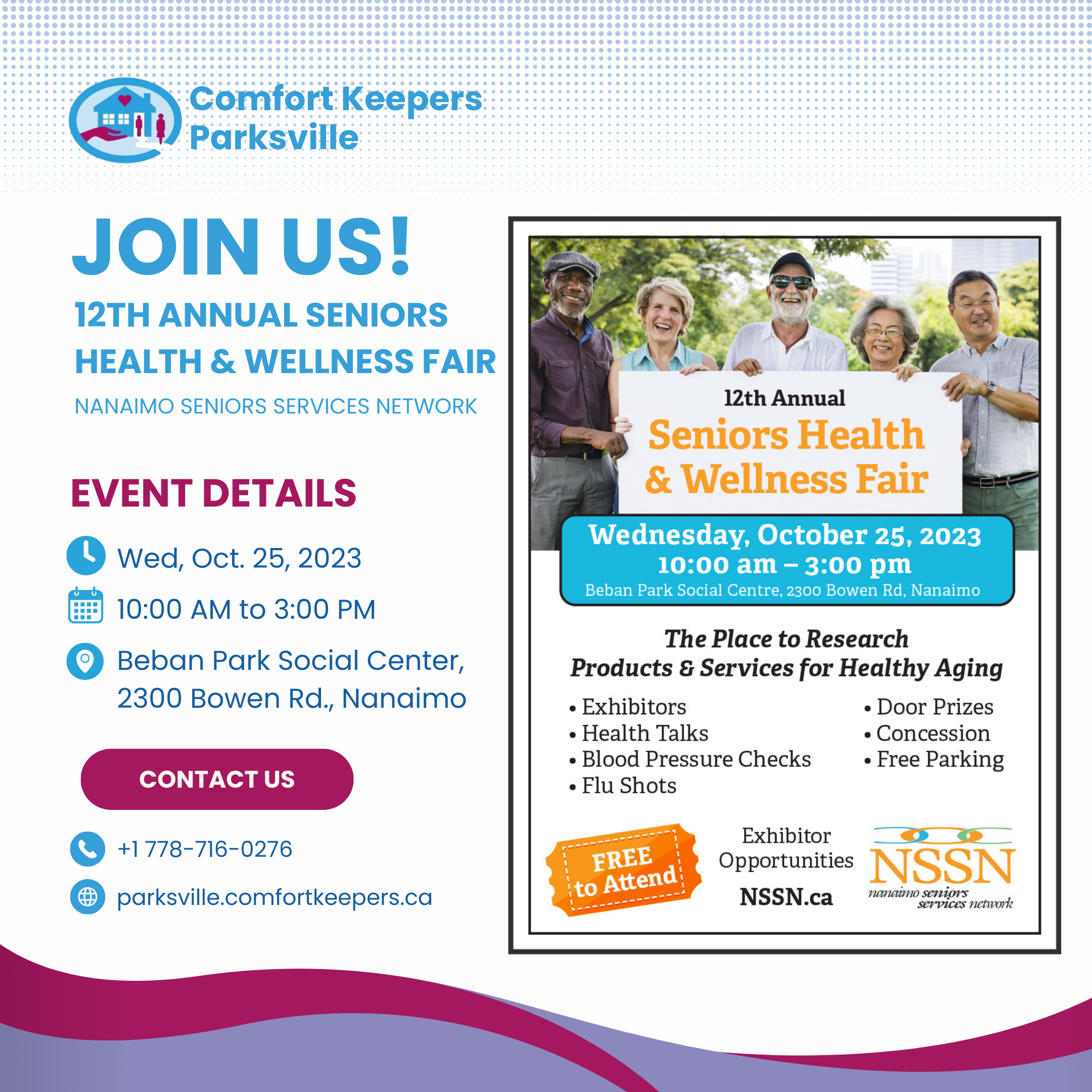 Join Us at the 12th Annual Seniors Health and Wellness Fair!