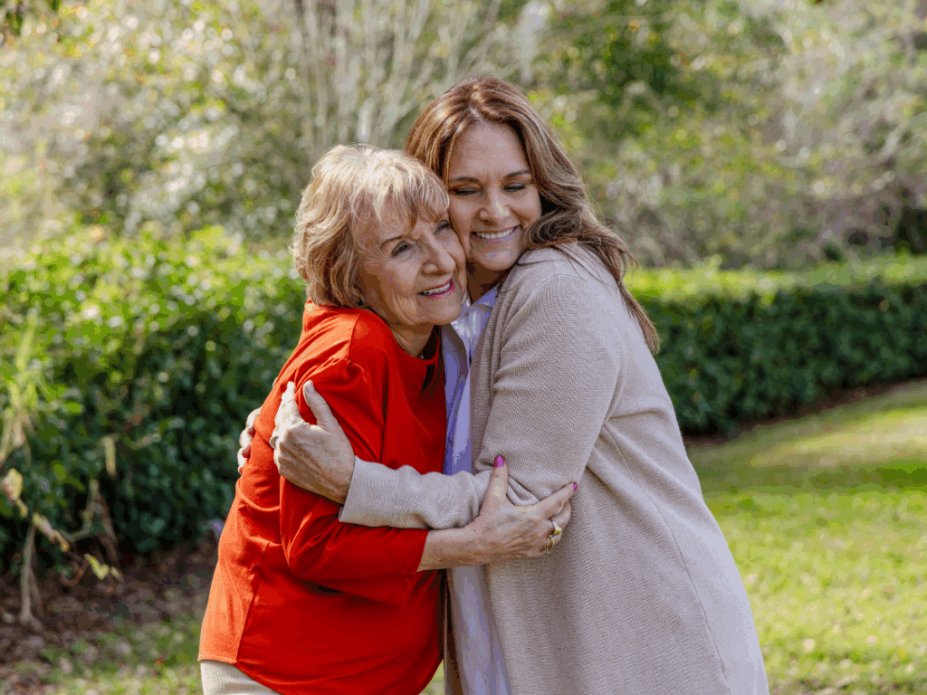 Female senior embraced by family member | The Home Care Assessment: Your Collaborative First Step to Peace of Mind | Comfort Keepers Regina | BLOG POST