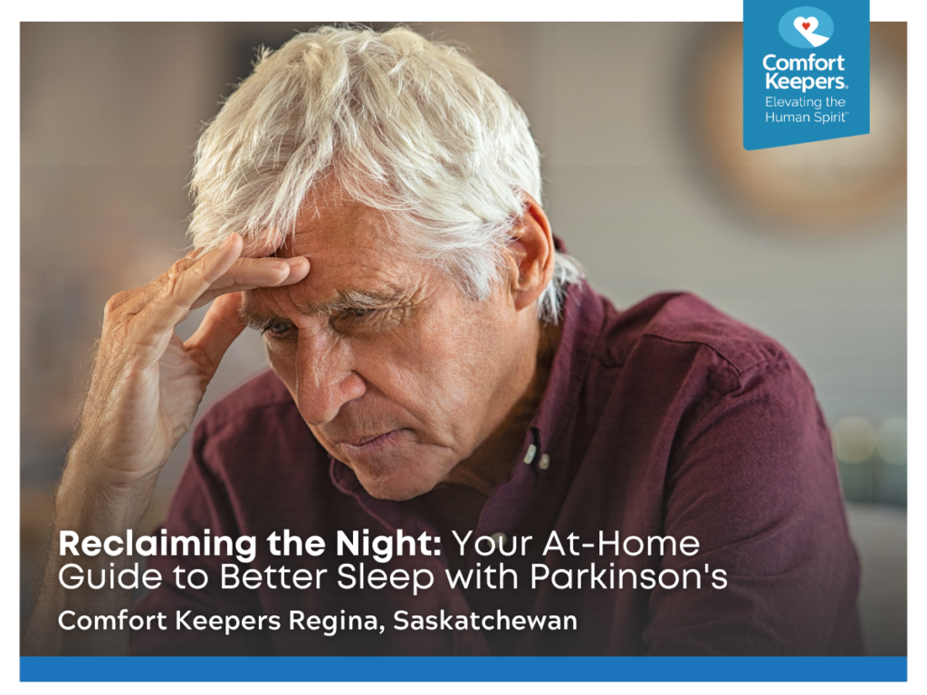 A senior man rests his head against his hand | Reclaiming the Night: Your At-Home Guide to Better Sleep with Parkinson's | Comfort Keepers Regina
