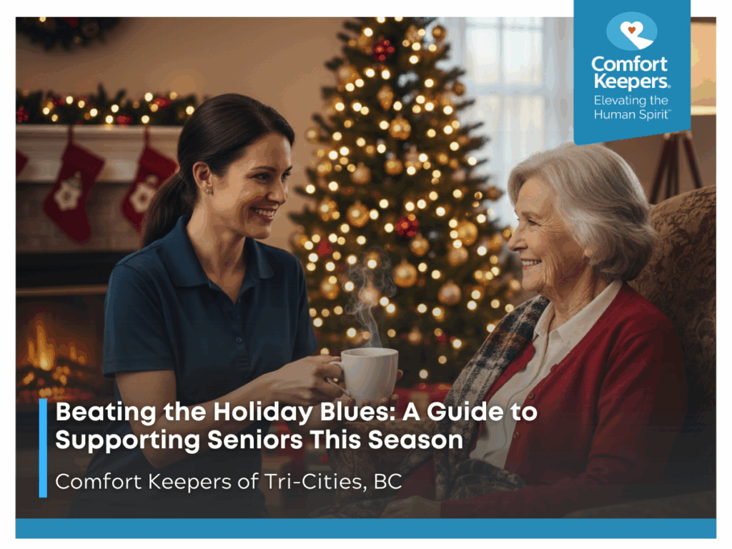 A caregiver offers a cup of tea to a senior client | Beating the Holiday Blues: A Guide to Supporting Seniors This Season | Comfort Keepers Tri-Cities