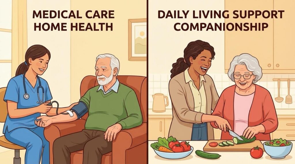 Illustration of Medical Care Home Health and Daily Living Support Companionship | Hip Surgery Recovery at Home: A Senior’s Guide for Tri-Cities, BC | Comfort Keepers Tri-Cities
