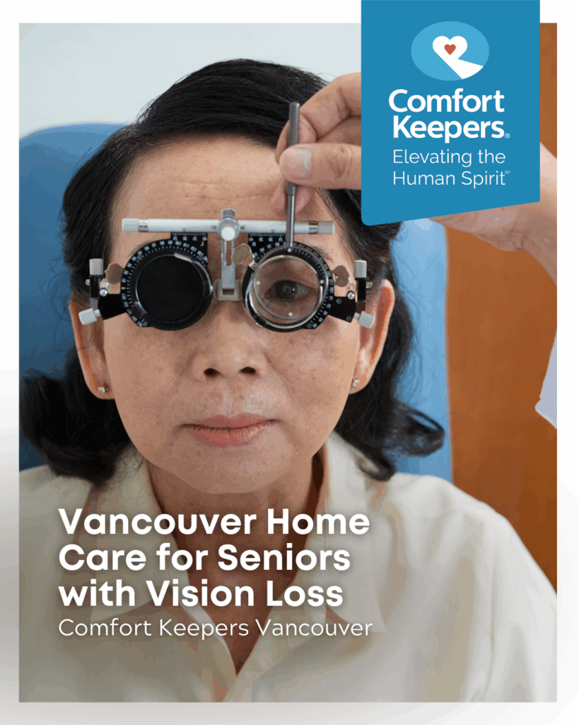 A senior woman receives an eye exam | Vancouver Home Care for Seniors with Vision Loss | Comfort Keepers Vancouver | BLOG POST