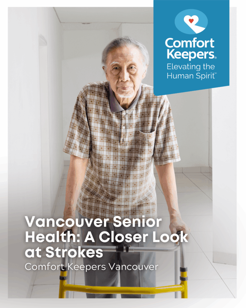 A senior man using a walker | Vancouver Senior Health: A Closer Look at Strokes | Comfort Keepers Vancouver | BLOG POST