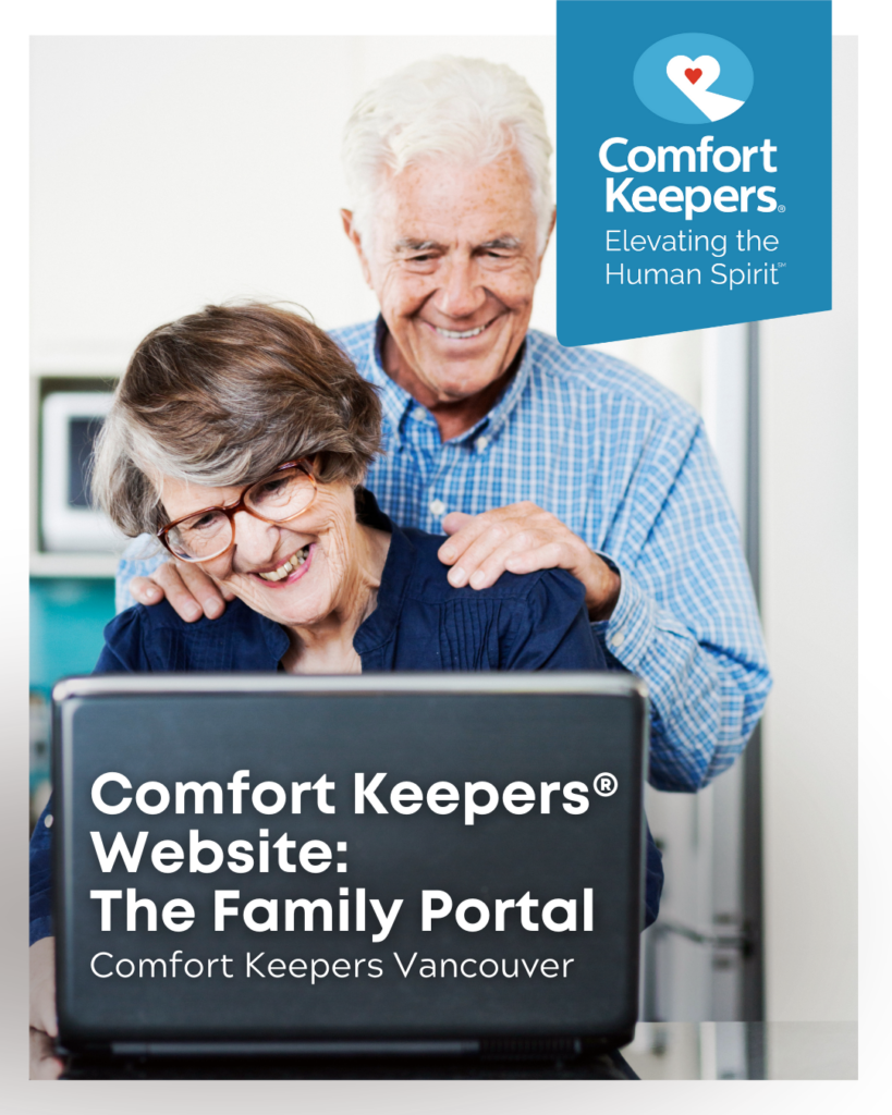 Senior couple looking at computer | The Family Portal | Comfort Keepers Vancouver | BLOG POST