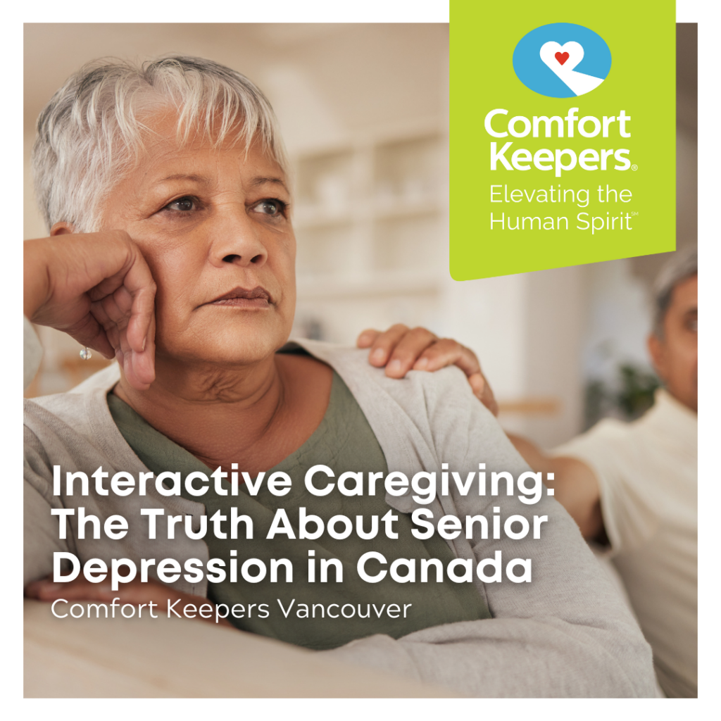 Senior woman seated and looking into the distance | Interactive Caregiving - The Truth About Senior Depression in Canada | Comfort Keepers Vancouver | BLOG POST
