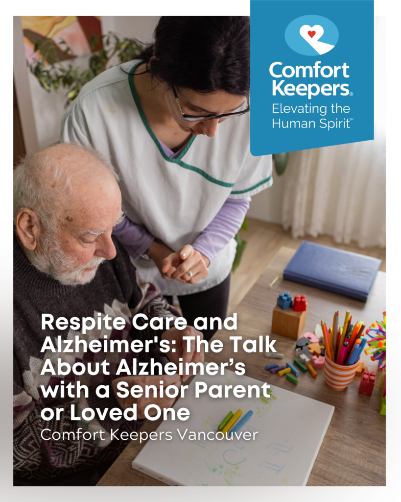 Senior male completing puzzles with caregiver | Respite Care and Alzheimer's | Comfort Keepers Vancouver | BLOG POST