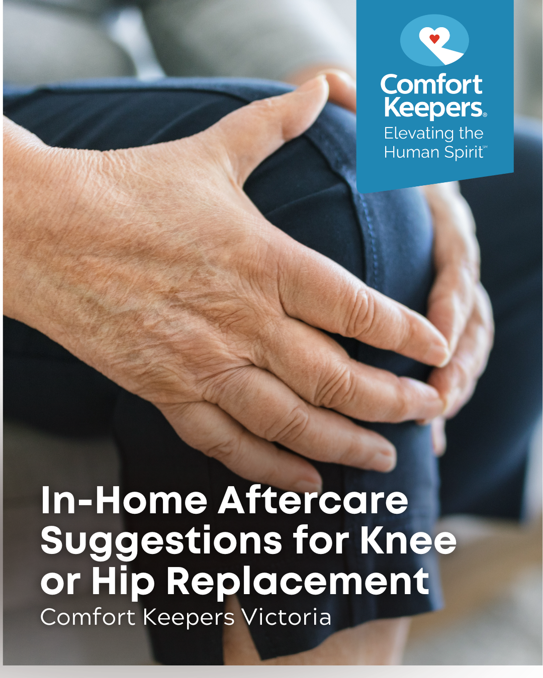 Close up of a knee in support brace | In-Home Aftercare Suggestions for Knee or Hip Replacement | Comfort Keepers Victoria | BLOG POST