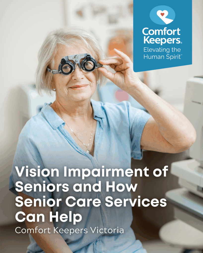 A senior woman received an eye exam | Vision Impairment of Seniors and How Senior Care Services Can Help | Comfort Keepers Victoria | BLOG POST
