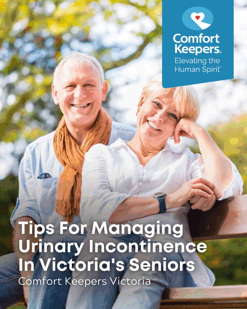 A pair of senior seated on bench | Tips For Managing Urinary Incontinence In Victoria's Seniors | Comfort Keepers Victoria | BLOG POST
