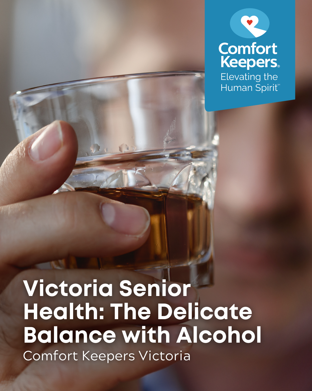 A senior male holding a shot of whiskey | Victoria Senior Health: The Delicate Balance with Alcohol | Comfort Keepers Victoria