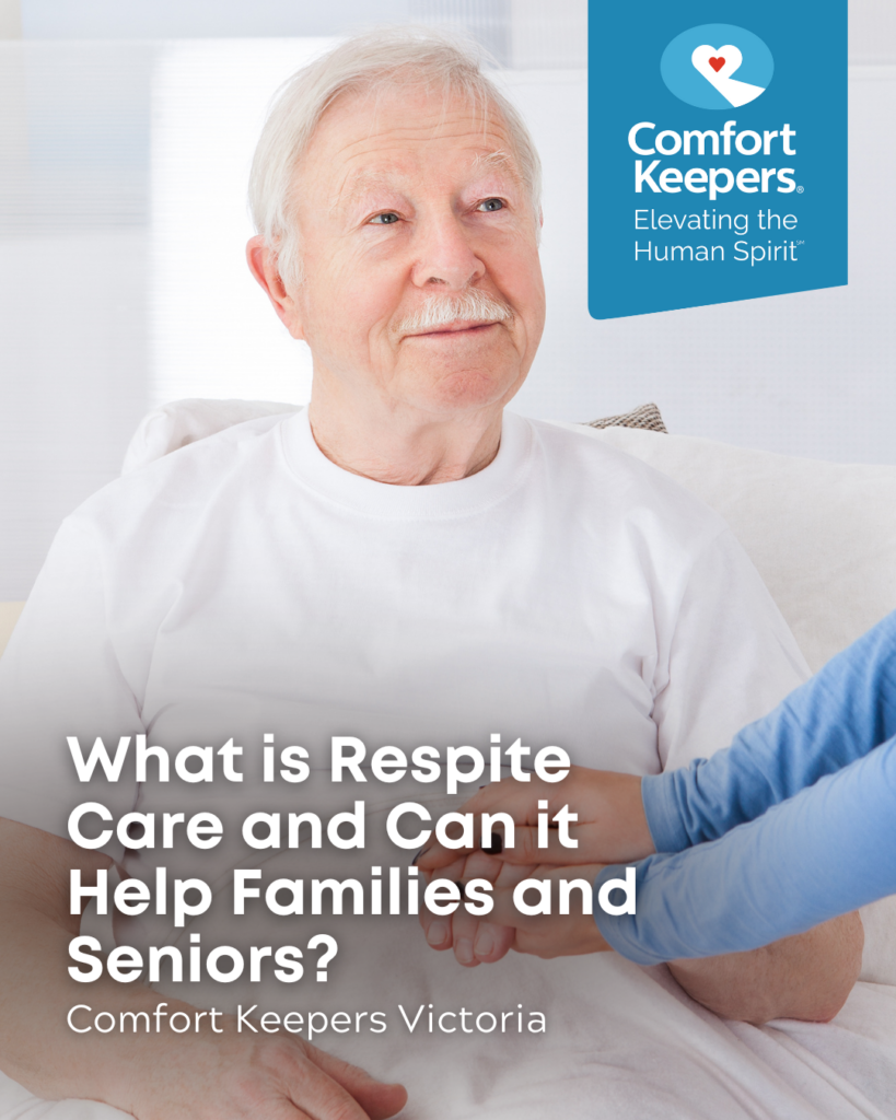 Senior male with caregiver | What is Respite Care and Can it Help Families and Seniors? | Comfort Keepers Victoria | BLOG POST