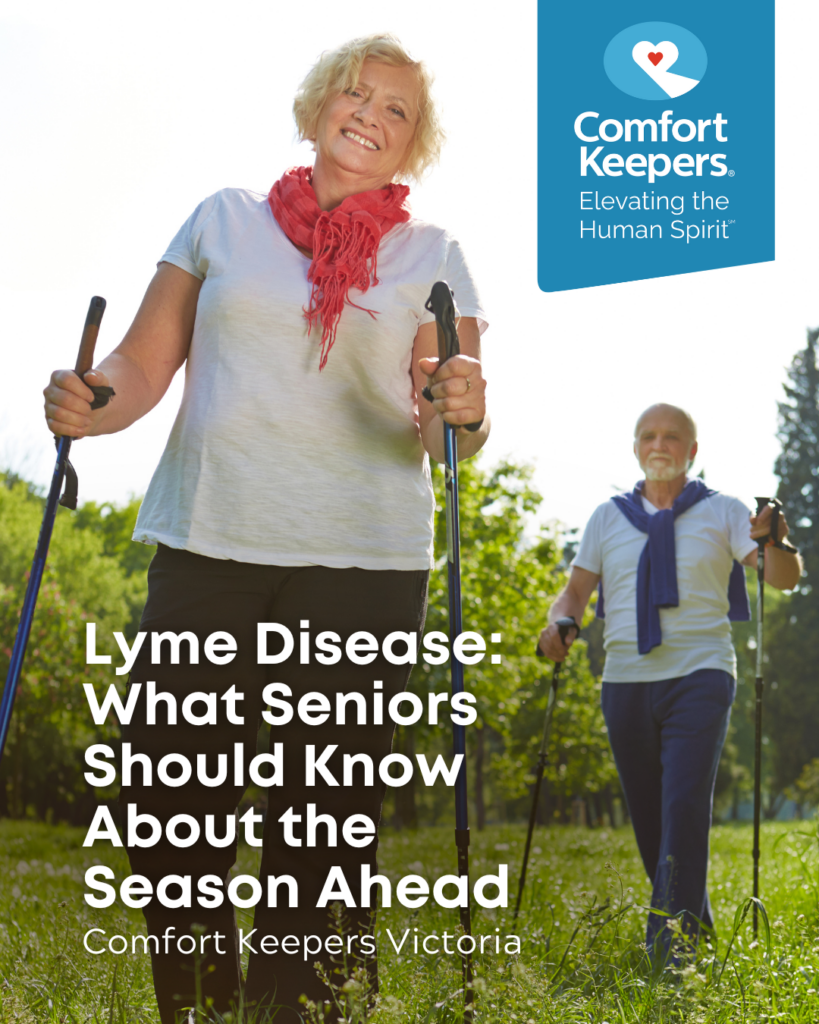 Seniors out walking in a field with tall grass | Lyme Disease: What Seniors Should Know About the Season Ahead | Comfort Keepers Victoria | BLOG POST