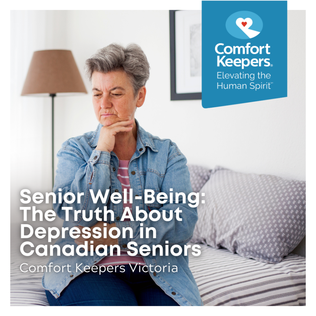 Woman seated and looking into distance | Senior Well-Being: The Truth About Depression in Canadian Seniors | Comfort Keepers Edmonton | BLOG POST