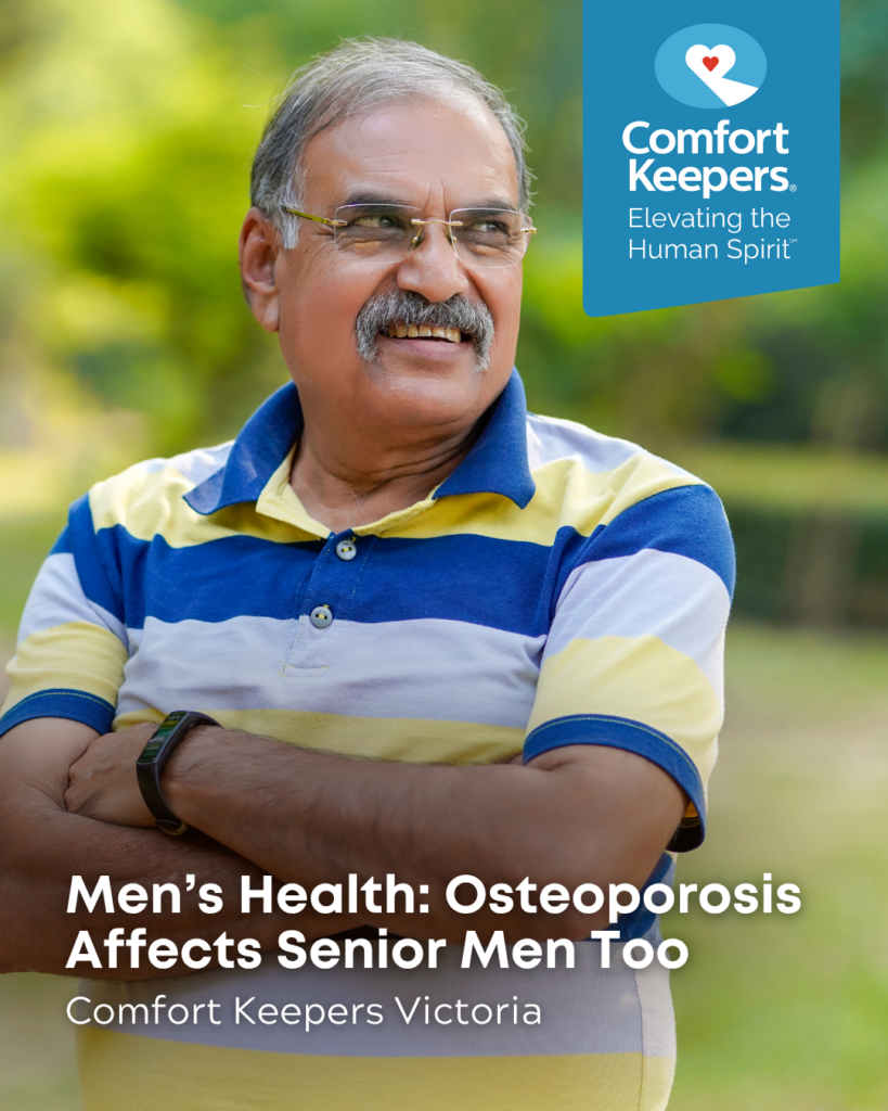 Senior male standing outside | Men's Health: Osteoporosis Affects Senior Men Too | Comfort Keepers Victoria | BLOG POST