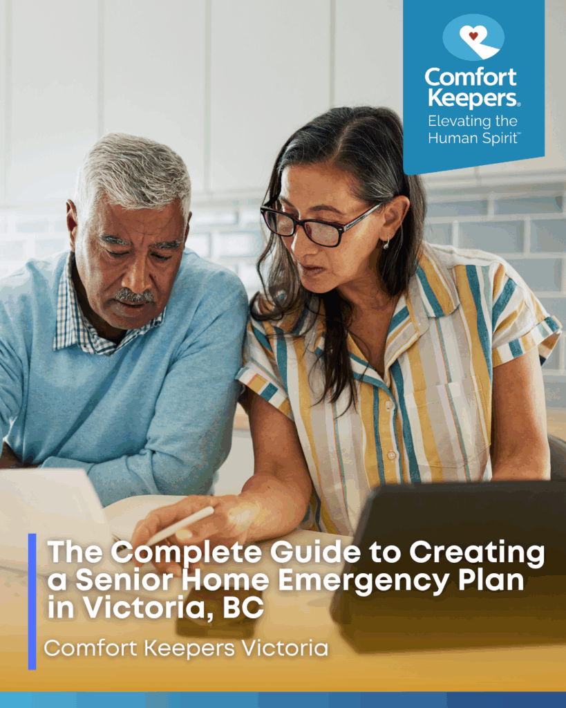 Senior male working with family member | The Complete Guide to Creating a Senior Home Emergency Plan in Victoria, BC | Comfort Keepers Victoria | BLOG POST
