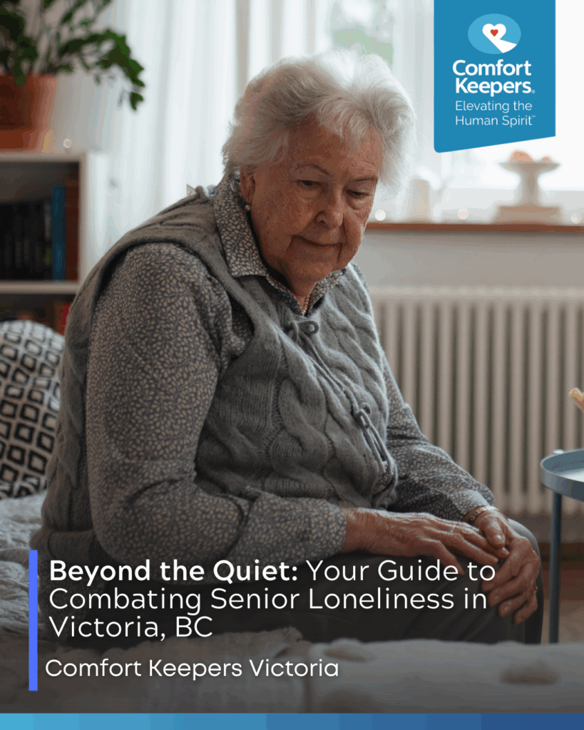 A senior woman seated on the edge of a couch | Beyond the Quiet: Your Guide to Combating Senior Loneliness in Victoria, BC | Comfort Keepers Victoria